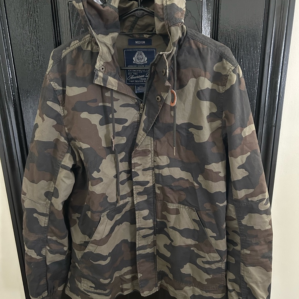 American Rag Men's Camouflage Hooded Field Jacket - Olive & Brown